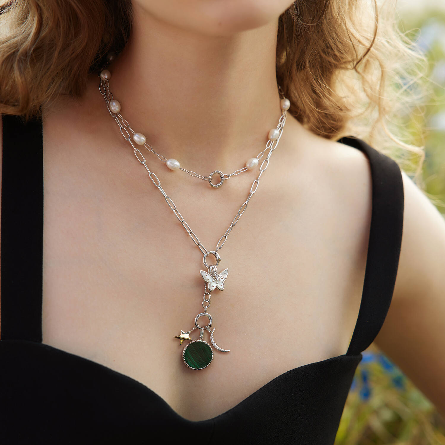  Pop Charms - Kette - Silber / Rhodiniert - Perle - 45cm